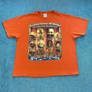 VINTAGE Black History Public Figures Shirt Adult XL Malcom X Rosa Parks 90s VTG